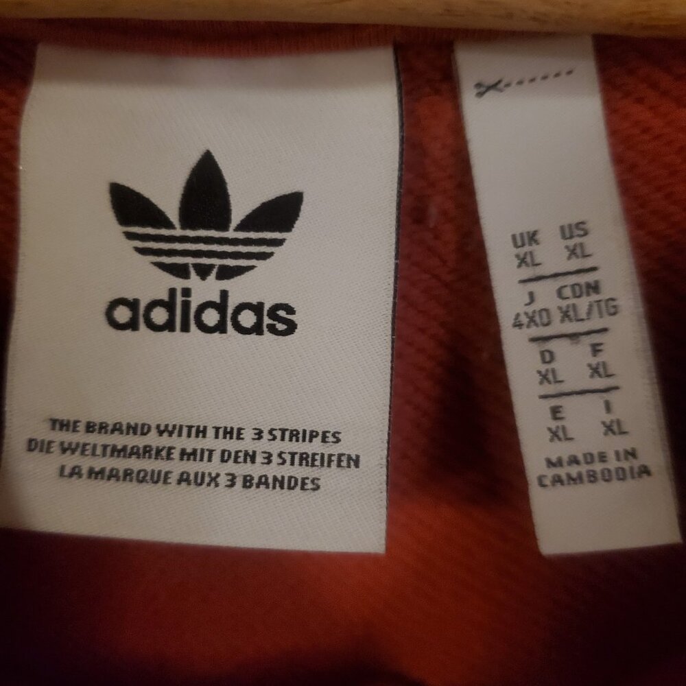 Adidas Crewneck Sweatshirt Big Logo Oversized Mens XL Salmon EUC Heavyweight - Picture 3 of 4